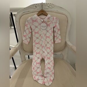🎀 24 Mth Love Shack Fancy Inspired Soft Pink and White Baby Footie NWT